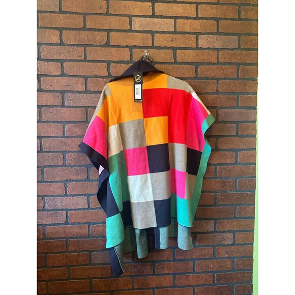 Renuar Ladies Sweater Colorful O/S Square Pattern NWT - Picture 4 of 14